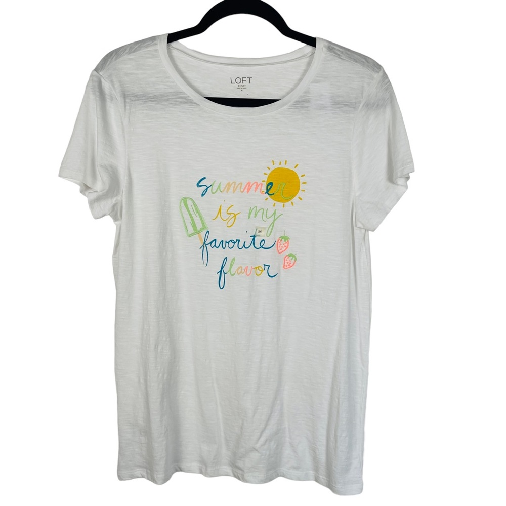 LOFT outlet casual scoop neck graphic tee shirt summer is my favorite flavor NWT